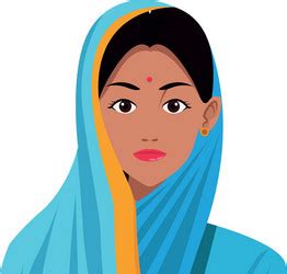 Indian Woman Face Avatar Cartoon Royalty Free Vector Image