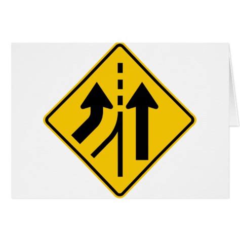 Added Lane (Left) Highway Sign Card | Zazzle