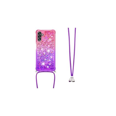 Skalo Samsung A G Kvicksand Glitter Mobilhalsband Rosa Lila