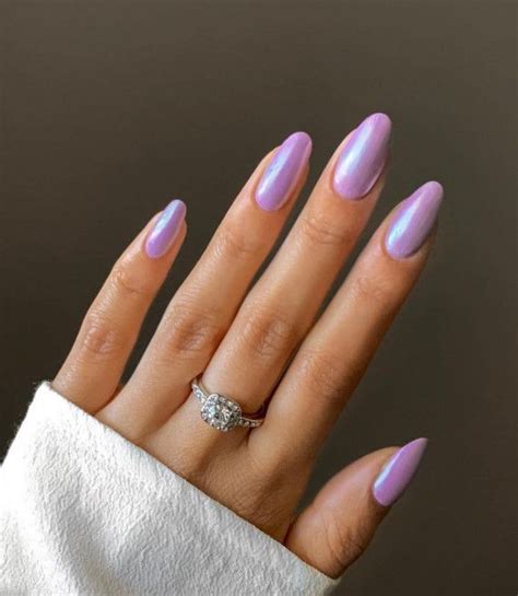 Lavender Chrome Almond Nails Looking For A Summer Nail Art Trend