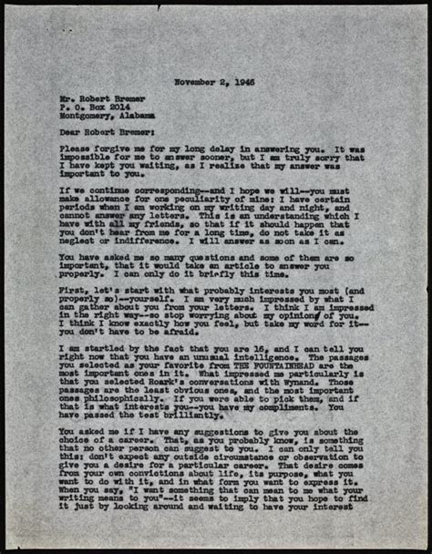 To Robert Bremer A Fan Letter Aynrand Org