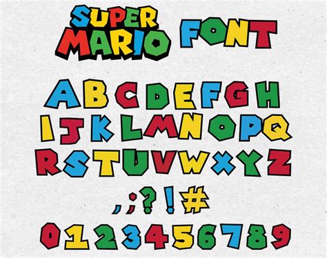 Super Mario Font Svg, Super Mario Font And Numbers Svg Instant Download ...