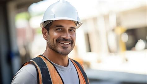 Un Homme Avec Une Barbe Et Un Casque Sur La T Te En Uniforme De Travail