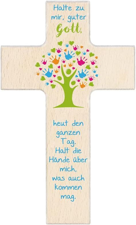 MaMeMi Taufkreuz Kinderkreuz für Mädchen in rosa Holz Schutzengel mit