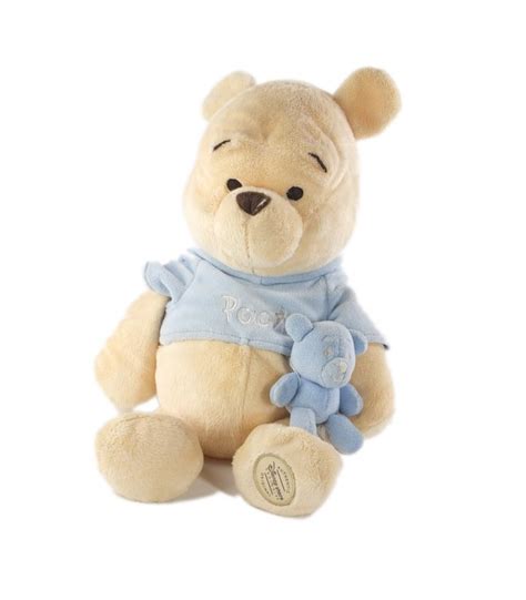 Peluche Doudou Winnie Pooh Et Son Doudou Pull Bleu Disney Store 32 Cm