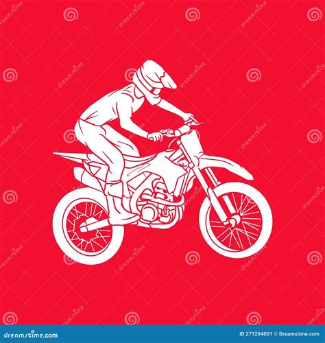 Illustration Hand Drawing Dirt Bike Vector Stock Vector - Illustration ...