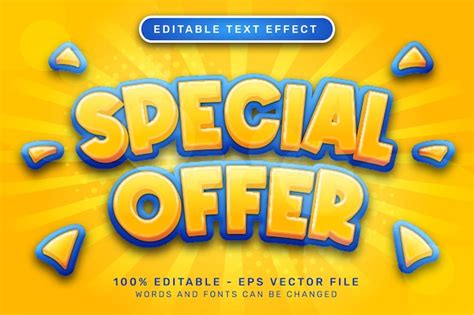 Oferta Especial De Efecto De Texto D Y Efecto De Texto Editable