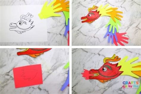 Handprint Dragon Puppet Chinese New Year Craft Crafts By Ria