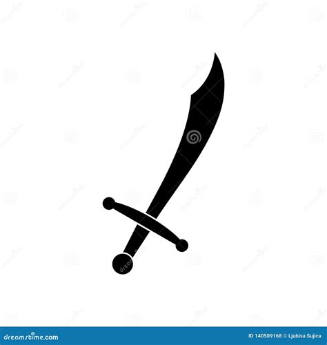 Black Sword icon or logo stock illustration. Illustration of pirate - 140509168