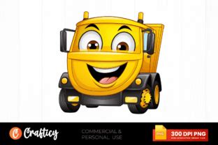 Yellow Dumper Happy Face Clipart Design Graphic By Graftify Creative