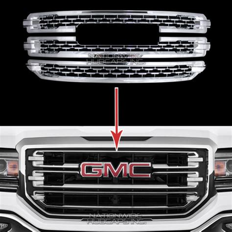 2016 2018 Gmc Sierra 1500 Slt Chrome Snap On Grille Overlay Grill Covers Inserts Ebay