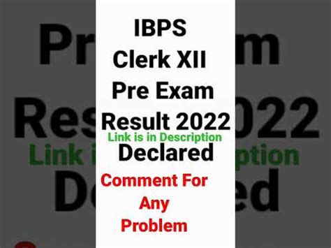 Ibps Clerk Xii Pre Exam Result Result Ibps Ibpsclerk Shorts