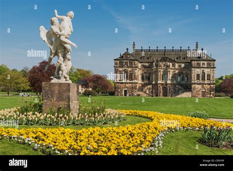 Palace In The Great Garden Park Dresden Saxony Germany Europe Stock