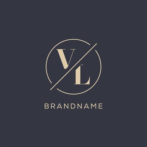 Initial Letter Vl Logo With Simple Circle Line Elegant Look Monogram