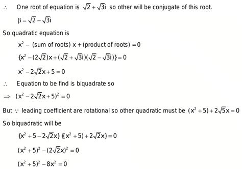 Ntfind The Bi Quadratic Equation With Rational Coefficients Whose One