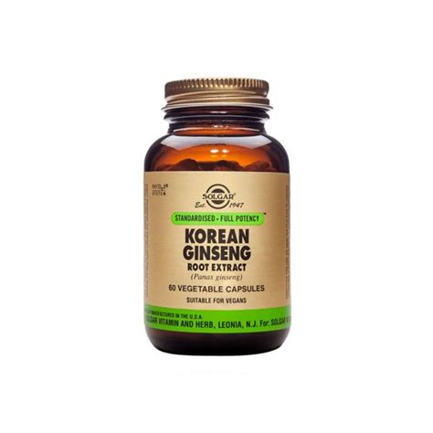 Solgar Korean Ginseng Root Extract 60 Cápsulas