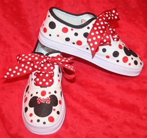 Custom Painted Minnie Inspired Silhouette Shoes Any Size Etsy