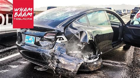 Tesla Totaled By Distracted Driver Youtube