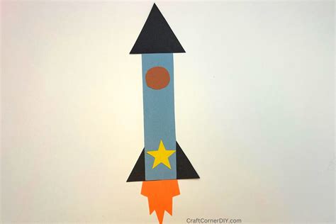 Easy Shape Rocket Craft Free Printable Craft Corner Diy