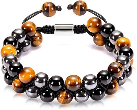 Lileigh Tiger Eye Mens Bracelet Ts Triple Protection Bracelet