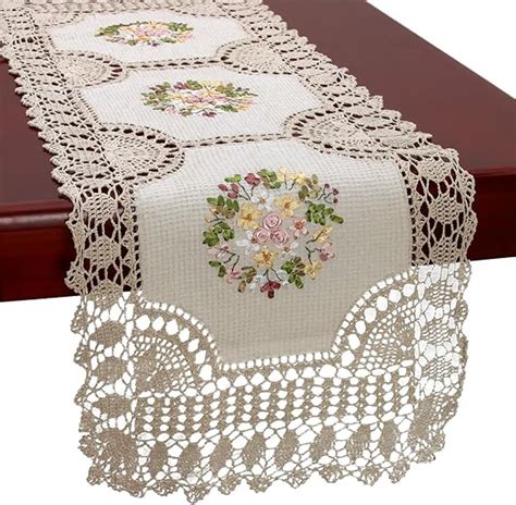 Amazon Grelucgo Handmade Crochet Cotton Lace Table Runner Dresser