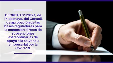 DECRETO 61 2021 de 14 de mayo del Consell de aprobación de las bases