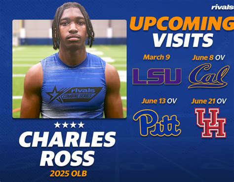 Four Star Lb Charles Ross Set For Three June Official Visits Rivals