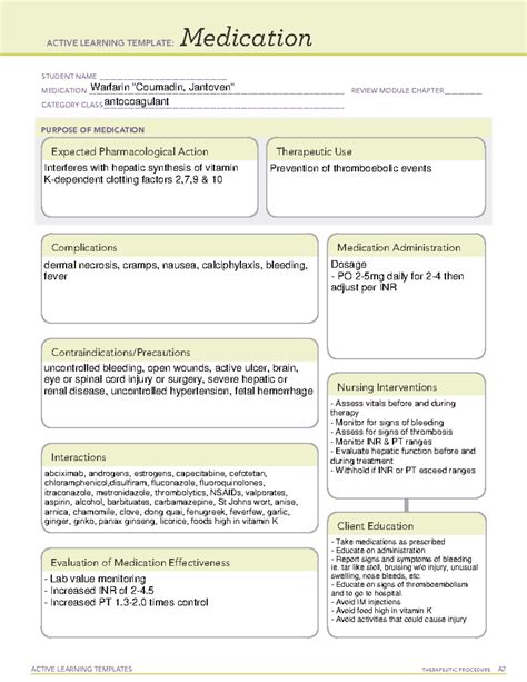 Ati Medication Template Heparin