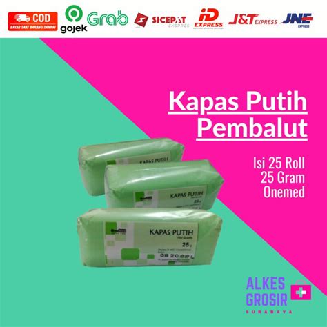 Jual Kapas Putih Pembalut ONEMED ORIGINAL Isi 25rol 25gram Kapas Gulung