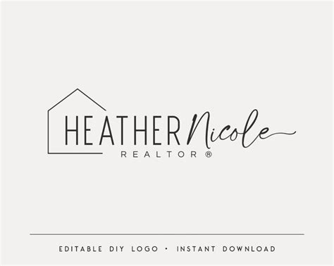 Editable Logo Template Diy Real Estate Design Elegant Realtor