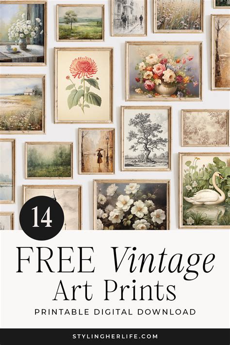 14 FREE Vintage Art Prints (PLUS 10 Tips to Create a Stunning Vintage ...