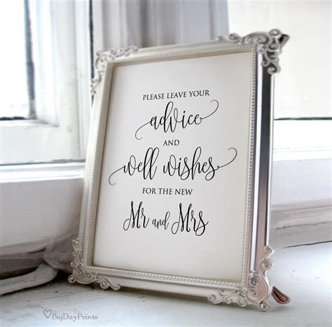 Please Leave Your Advice And Wishes For The New Mr And Mrs Etsy