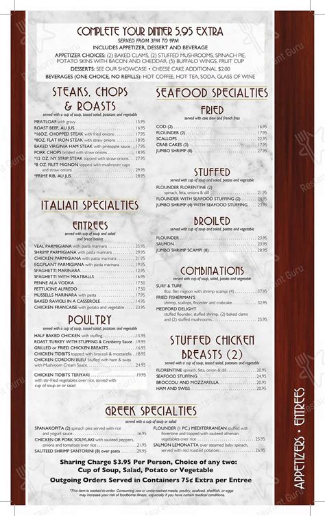 Menu at Metropolis Diner restaurant, Medford