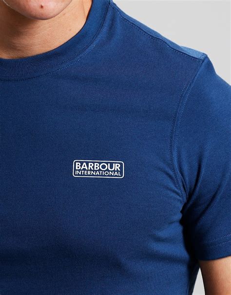 Barbour International Small Logo T Shirt Washed Navy Terraces Menswear