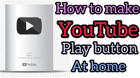 How To Make Youtube Play Button At Home Homemade Youtube Play Button