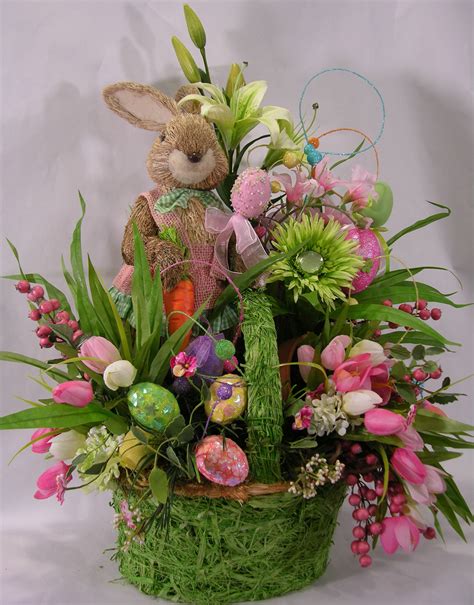 bunny basket easter floral easter flower arrangements easter