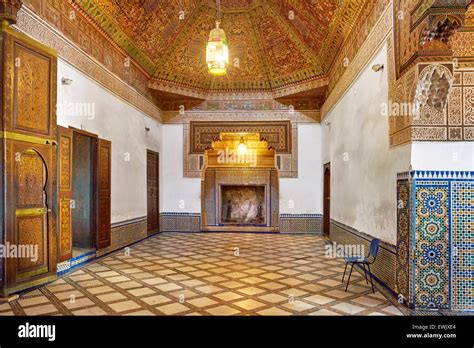 Interior of Bahia Palace, Marrakech, Morocco, Africa Stock Photo - Alamy