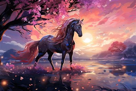 Premium AI Image | Watercolor Horse Illustration