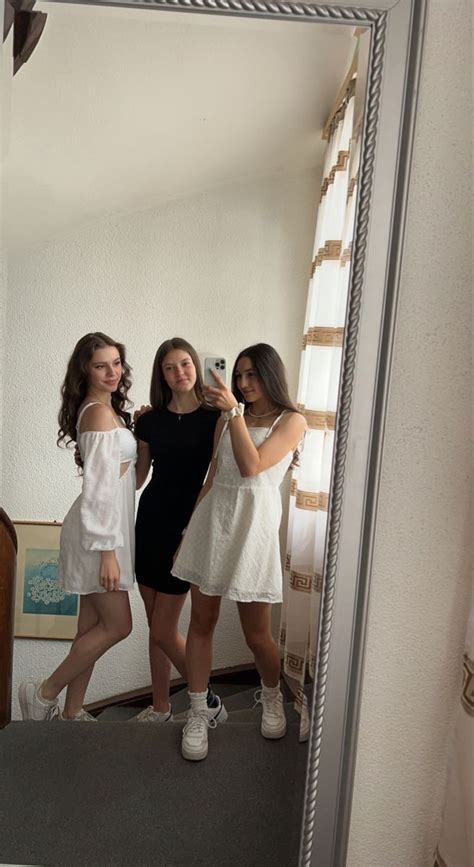 Besties Bff White Dress Selfie Mirror Quick Dresses Fashion