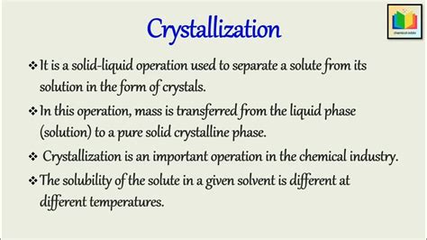 What Is Crystallization Crystallization Part 1 Mass Transfer