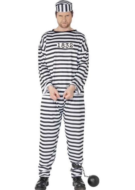 Adult Striped Prisoner Convict Costume Adult Striped Prisoner Convict