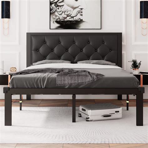 amazoncom feonase  high king size metal platform bed frame