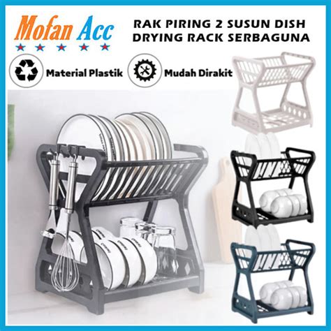 Jual Rak Piring Plastik 2 Susun Dish Drying Rack Pengering Cucian