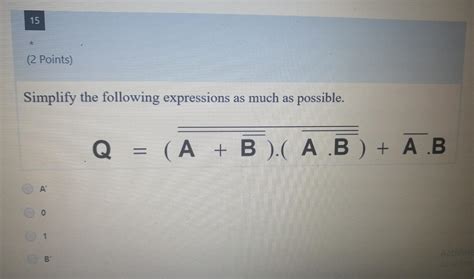 Solved 15 2 Points Simplify The Following Expressions As Chegg