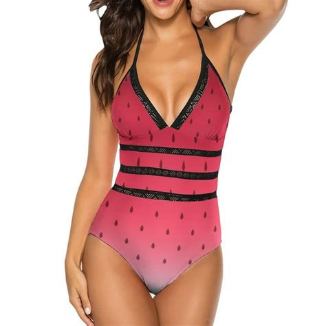 Swimwear 2024 Watermelon New Sexy Mesh Patchwork One Piece Swimsuit Female Monokini Bathing Suit