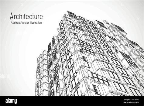 Modern Architecture Wireframe Concept Of Urban Wireframe Wireframe