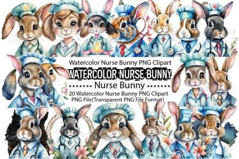 Watercolor Nurse Bunny Sublimation Graphic By Printexpert · Creative