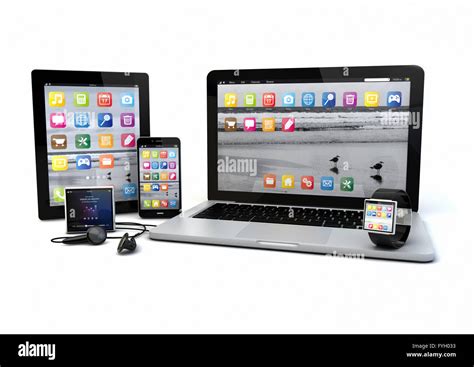 Render Of A Group Of Gadgets Tablet Pc Smart Phone Laptop Smart