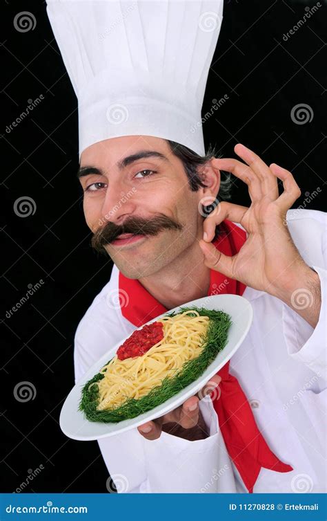 A Chef Showing Pasta Royalty Free Stock Photos Image 11270828