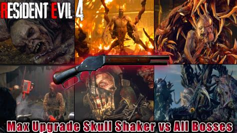 Full Upgrade Skull Shaker Vs All Bosses Resident Evil Remake Youtube